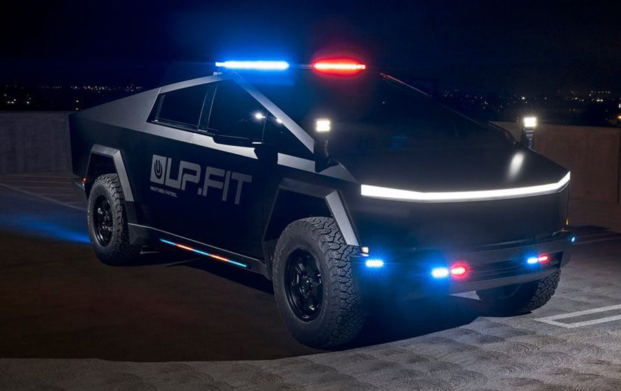 Cybertruck Cosplays as Robocop